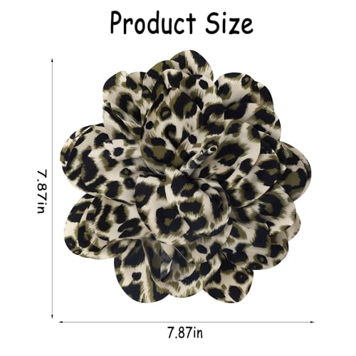 Image of PLwelth Large Flower Brooch Pins Floral Hair Clips for Women Lapel Pins for Dress Clothes Suits Wedding Party Jewelry Gifts