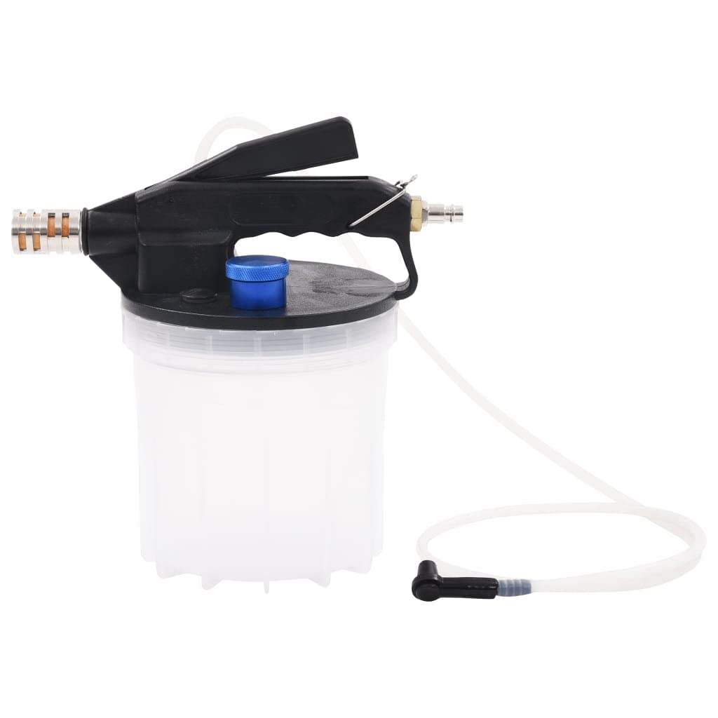Pneumatischer Bremsenentlüfter 2 L Kunststoff mit Silikonschlauch Universal-Gummiadapter für Bremsflüssigkeit Wechsel an Pkw Vorderachse Hinterachse Auto Werkstatt Sicherheit
