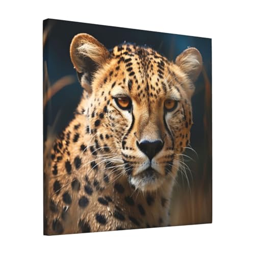 Impression sur toile léopard 30x30 cm sans cadre pour décoration murale