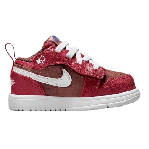 Jordan 1 Low Alt SE Baby/Toddler Shoes (HF3203-200, Dark Pony/Varsity Red/Metallic Gold/White)4