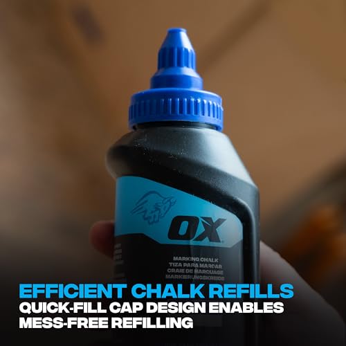 OX Pro 226g/8oz Standard Blue Marking Chalk - Permanence 1, Ideal for Temporary Marking on Multiple Surfaces, General Construction Chalk Line Refills for Chalk Reels 4 OX Pro 226g/8oz Standard Blue Marking Chalk - Permanence 1, Ideal for Temporary Marking on Multiple Surfaces, General Construction Chalk Line Refills for Chalk Reels - Image 4