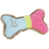 TRAVEYO 犬 おもちゃ ぬいぐるみ ブルー・ピンク 17x10cm 音が出る 噛み頑丈 ボーン型 ペット用おもちゃ