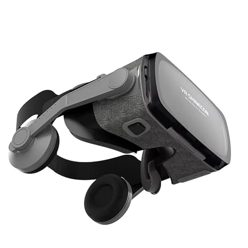 PPLDABNK Casque VR 3D avec Joystick sans Fil, réglage de la myopie (jusqu'à 600°), Compatible avec Les Smartphones de 4,0 à 6,7 Pouces pour Une expérience de Jeu et de cinéma immersive,Black – vue 2