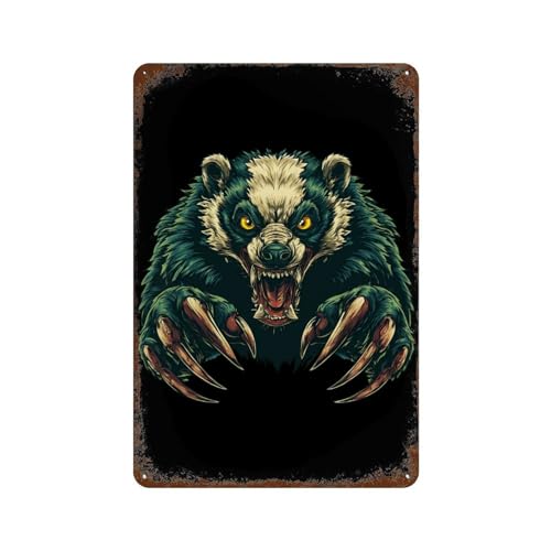 Angry Honeybadgers Personalized Tin Signs Metal Poster Wall Art Retro Bar Pub Garage Home Decor