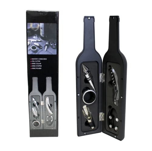 Wine Tool Set Novelty Bottle Shaped Holder Perfect Housewarming Present 5 Piece Corkscrew Set #TOP7