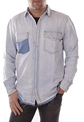 dettagli: Materiale: 100% cotone Lunghezza manica: manica lunga Chiudere con bottoni automatici sul davanti e sulle braccia Taschino con patta sul lato sinistro con pulsante e logo Con frange alla moda sull'orlo