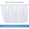 White Ceiling Drapes for Weddings - 6 Panels 5ftx10ft White Chiffon Arch Draping Fabric Sheer Backdrop Curtains for Wedding Party Ceremony Arbor Drapery