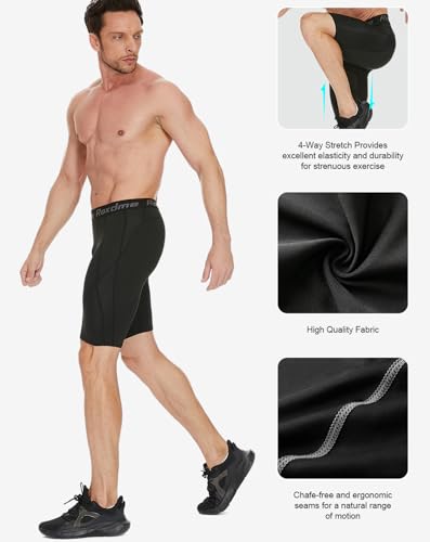 Image of Compression Shorts Men Spandex Sport Gym Shorts Athletic Workout Running Tights Training Underwear