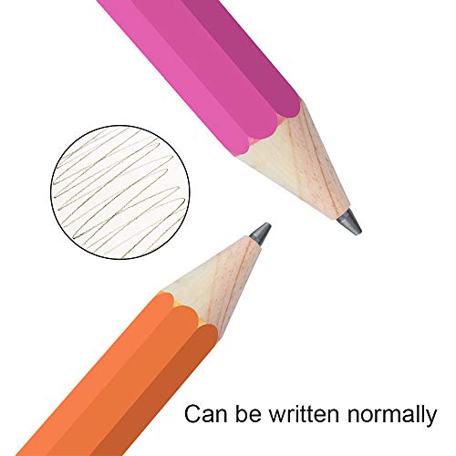 BUSHIBU Wooden Jumbo Pencils for Prop/Gifts/Decor - 14 Inch Funny Big Novelty Pencil with Cap(Orange Red) for Schools and Homes - Thumbnail 4