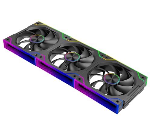 Xilence XPF360.ARGB - Ventole per PC da gioco, 3 x 120 mm, PWM ARGB, con catena a margherita, specchio Infinity, Hydro Bearing, funzionamento silenzioso fino a 27 dB(A), flusso d'aria elevato, cavo