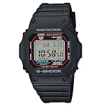 Casio G-Shock Digital Solar Powered Radio Controlled Watch with Stopwatch, Countdown Timer, Alarm, Black Plastic Strap, 20 Bar Water Resistance, GW-M5610U-1ER