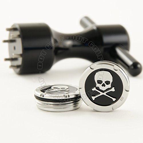 19th Hole Custom Shop 2 of 5g Deluxe Tour Style Weights for Scotty Cameron Putters + Wrench, Skull, Black (Black)
