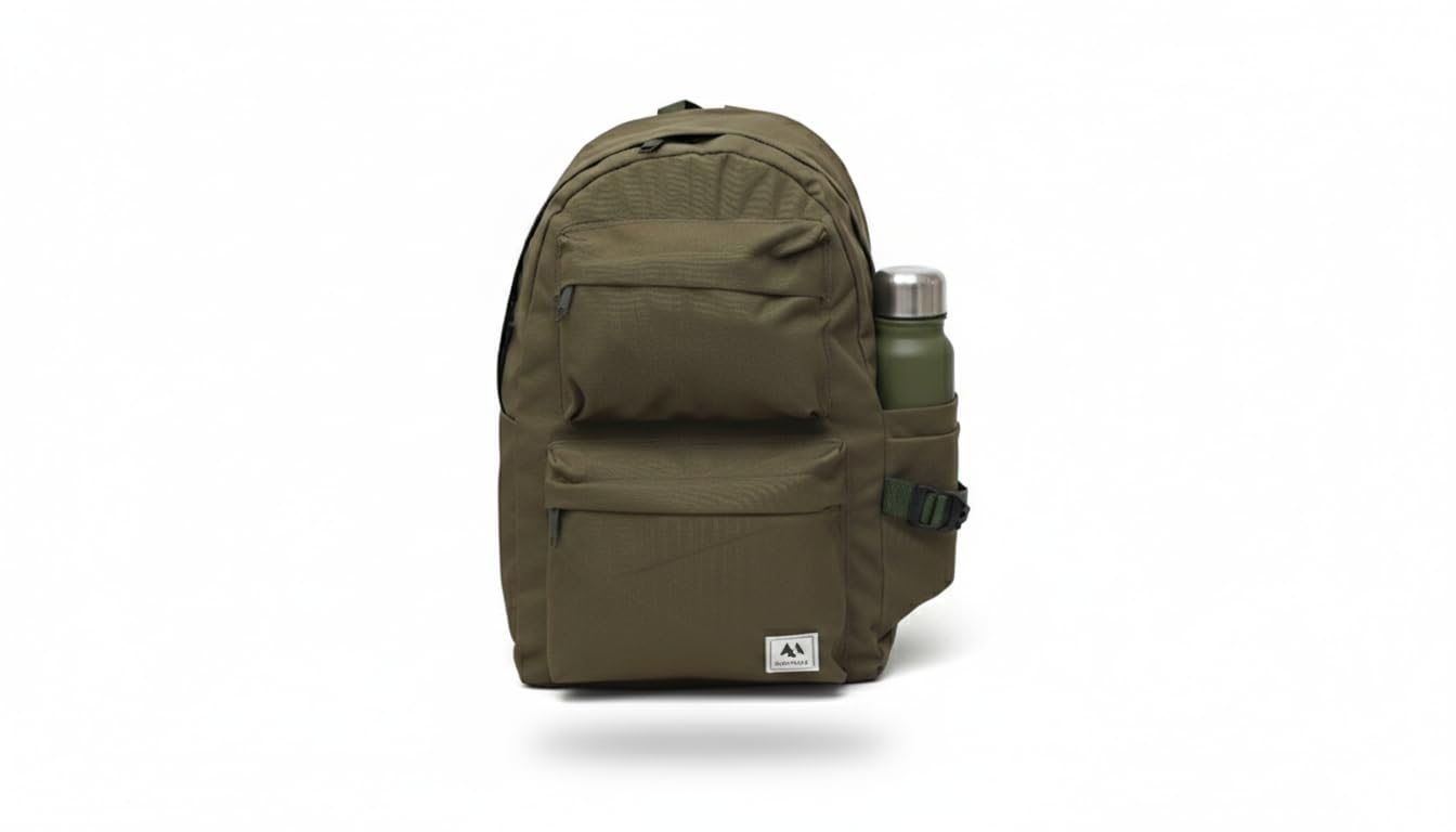Makov Classic Backpack, Dual Front Pockets with Laptop Storage (Light Brown)-image-33