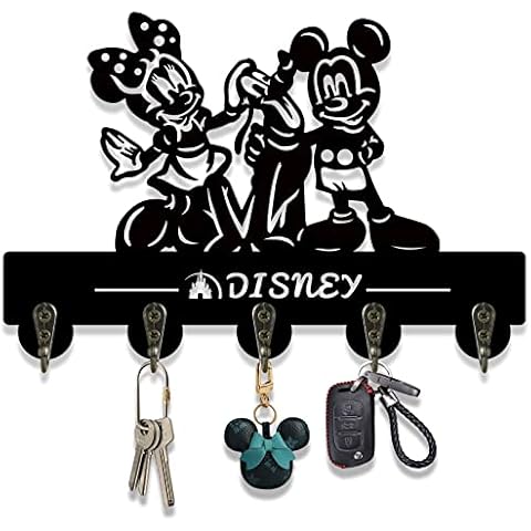 QIANGGE Mick Door Hooks, Mouse Cartoon Animation Key Hook Coat Hooks with 5 Hook, Key Holder for Wall, Entryway Living Room, Gifts for Mick Lovers Cover