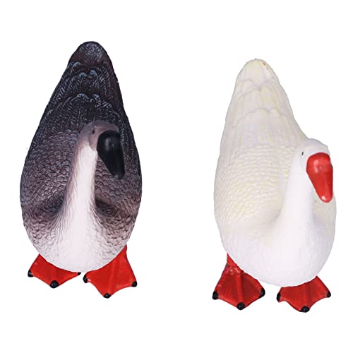 Shanrya Simulations-Tiermodell, langlebige sichere süße geschmacklose Gänse-Ornamente für(Graue Gans + Weiße Gans 2… – Bild 3