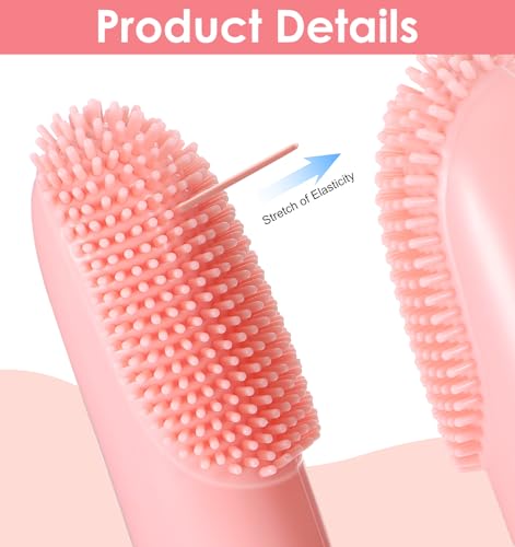 Image of Finger Dog Toothbrush, 3 Pack, Multicolor, Dual-Finger Design, 135 Angled Bristles, Extra Soft, Pet Toothbrush