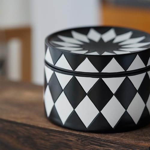 Joyero a cuadros de 11,5 cm de diseño elegante para tocador 6