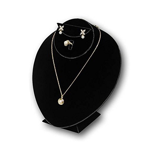 Black Velvet Jewelry Necklace/Earring/Ring Display Stand Combination ~ 7 1/2" x 5 1/2" x 9"