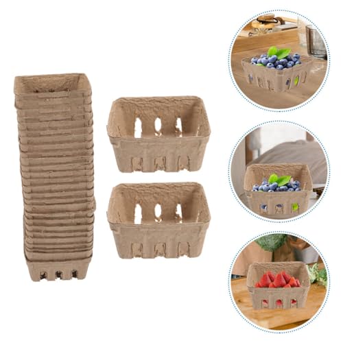 Cesta de bayas de pulpa biodegradable Alasum, pack de 40 unidades eco para frutas 8