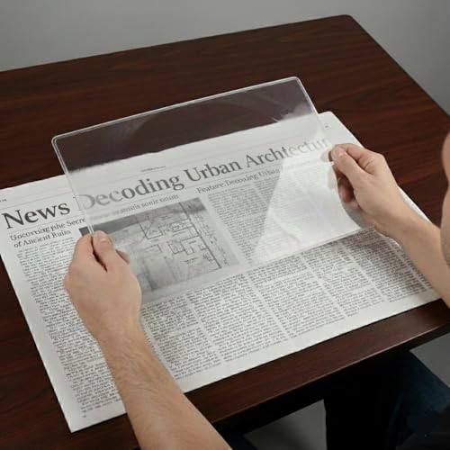 Image of oddpod Big Size A3 Fresnel Lens & Flexible Plastic 3X Magnifying Sheet /Full Page Oversized Magnifier - Large Fresnel Glass.