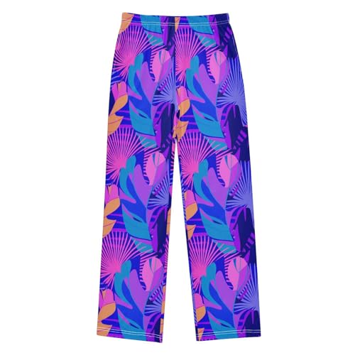 J JOYSAY Exotic Foliage Fronds Ultramarine Pajamas Pants Soft Long Pajama Bottoms Lounge Sleep Pants Size S-XL