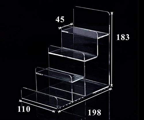 透明アクリルウォレットディスプレイスタンドホルダー 財布ディスプレイスタンド (4段) 2個
