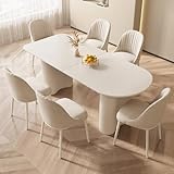 grande table ovale bois Entretien sans effort : la surface résistante aux rayures de la table facilite le nettoyage et permet de garder l'ensemble en parfait état pendant des années. Profitez d'une élégance et d'une durabilité sans effort.