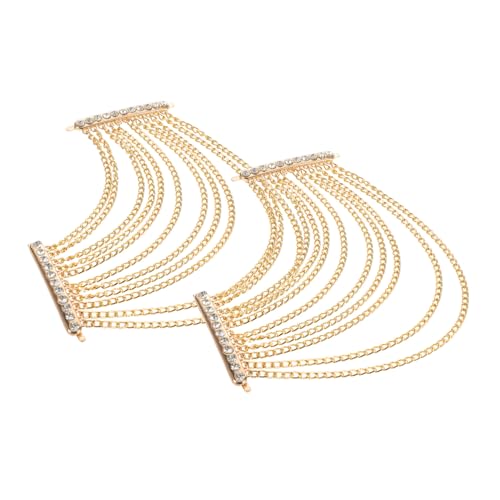 minkissy 1Pair Fashionable Dangle Chain Epaulettes with Rhinestones Vintage Tassel Shoulder Badge for Parties Weddings and Everyday Wear Unique Jewelry Epaulettes for Women