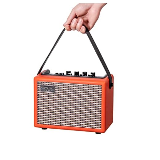 Coolmusic Amplificatore per chitarra 15G, amplificatore per chitarra bluetooth portatile, amplificatore per chitarra elettrica e chitarra acustica, include manopole Gain e Reverb(arancione)