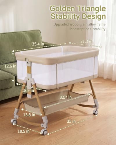 Wnttmt Rocking Bassinet with Wheels