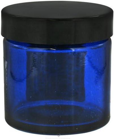 Sanctum Aromatherapy: Essential oil Supplies: 60ml Empty Blue Glass Cream Jar by Sanctum Aromatherapy