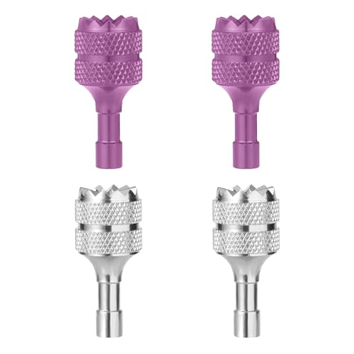 4pcs Drone Controller Sticks, Aluminum Drone Control Joystick Detachable Thumb Rocker Replacement Compatible with DJI Mini 3 Pro DJI RC Smart Controller Accessories (Silver, Purple)