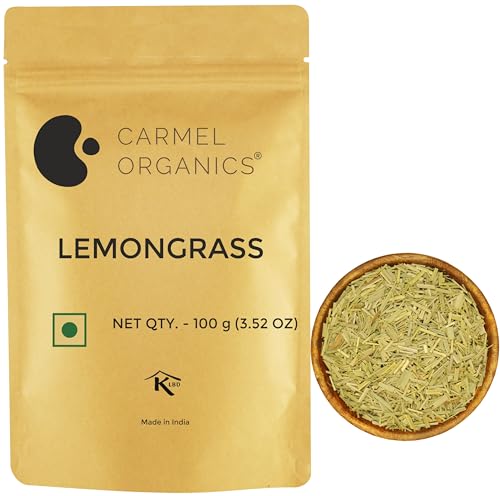 Carmel Organics Lemongrass Whole 100 gm | Makes 50+ Cups of Herbal Tea | Natural | No Added Preservatives | Chukku Khasi" or "Elumichai Poondu,Karpooravalli,Nimmakaya Pulihora | Cymbopogon flexuosus