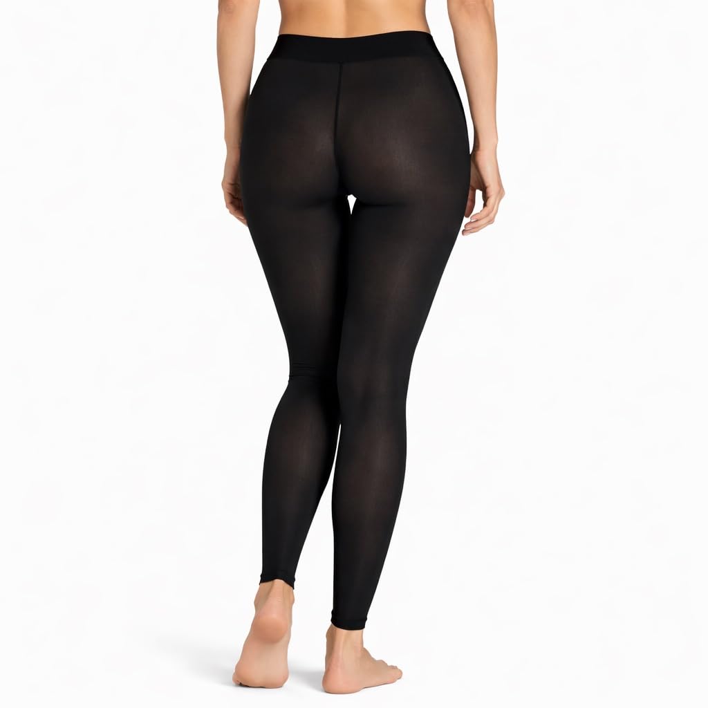 Lazutom Sexy Women See Through Sheer Mesh Pants Leggings (Black)