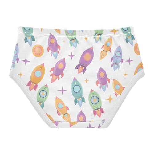 Wusikd Cute Rocket Girls' Underwear Cotton Colorful Girls Briefs Soft Toddler Underwear 2T2