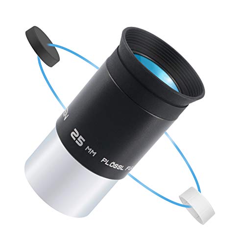 WEOOEN 1.25inch Plossl Telescope Eyepiece 25mm, Fully Coated Optical Telescope Lens, Durable Metal Construction, Threaded for Standard 1.25 inch Astronomy Filters