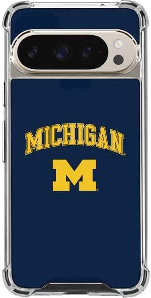Skinit Clear Phone Case Compatible with Google Pixel 9/9 Pro - Officially Licensed University of Michigan M Logo Yellow Design