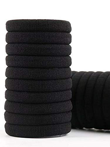 TRIPIN Elastic Cloth Hairbands for women Scrunchie Hair Tie band Girls Ponytail Holder Headwear Accessories Pack of 30 Pcs (BLACK)