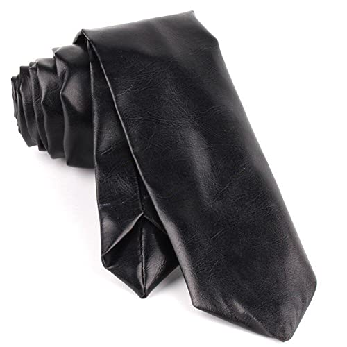 Coritos para Hombres PU Cuero Coritos: Elegante Corbata Sólida para Traje De Negocios De Bodas Y Ropa Casual
