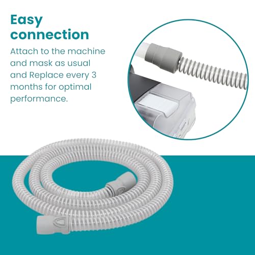 Image of LIFESOURCE - 2-Pack 6ft Slim CPAP Tubing Hose, 15mm Connector, Lightweight Flexible Replacement Tube, Gray - Compatible with ResMed AirSense 10 /11 & SlimLine CPAP /BiPAP Machines