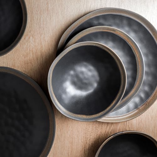 Image of Stone Lain Serafina Stoneware 16-piece Round Dinnerware Set, Grey
