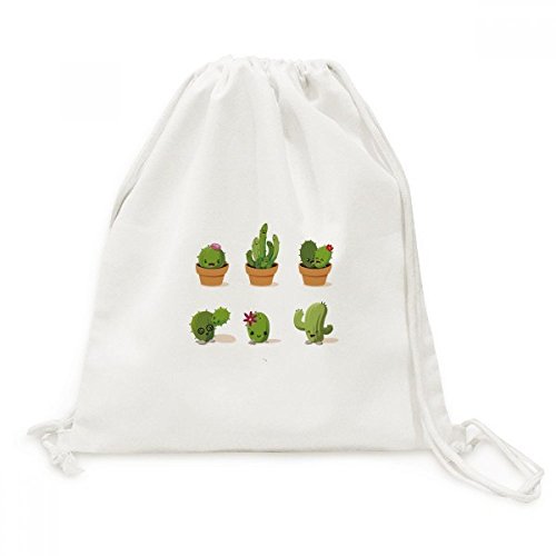 Sac à cordon en toile cactus illustré grand sac à dos de voyage léger
