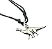 Produktbild n.g. ONE Silber Farbige Metall -Anhänger Dinosaurier Auf Einstellbare Schwarz Cord - SIE ERHALTEN EINE NUR ANHÄNGER - at Random