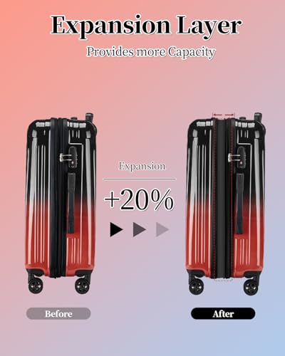 Image of Luggage Set, 20 Inch Carry on Luggage, 24 Inch Checked Luggage Lightweight Hardside Suitcase With Spinner Wheels, TSA Lock, 2-Piece Set