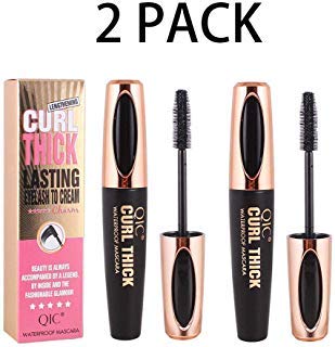 Ownest 2 PACK 4D Silk Fiber Eyelash Mascara,Waterproof&Long Lasting Eyelash Extension,All Day Exquisitely, Full,Thick, Smudge-Proof Eyelashes-Black