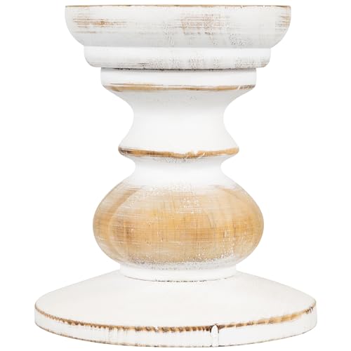 Northlight Wooden Pedestal Pillar Candle Holder - 5.5