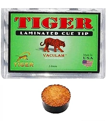 Sterling Gaming Tiger Laminated 14 Mm Single Billiard Cue Tip - Medium #TOP27