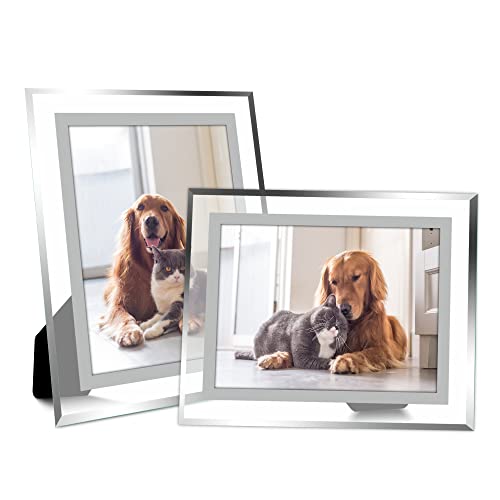 Vienrose 5x7 Picture Frame Set of 2, Glass Photo Frames Made of H...