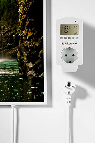 Könighaus 600W Infrarotheizung mit Bild in HD Qualität - inkl. Thermostat - TÜV SÜD + 5 Jahre Garantie - Doppelter Überhitzungsschutz - Infrarot Wandheizung - Motiv: 14. Wasserfall