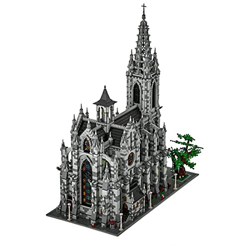 YPZ MOC-29962 Gotische Kirche Bausteine Architektur Modellbausatz, 22007 Tile Groß Modular Building Klemmbausteine Haus… – Bild 7
